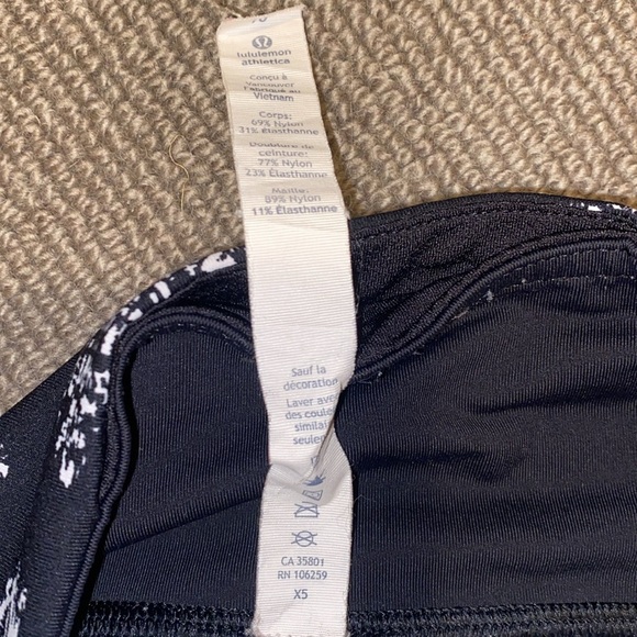 Lululemon Inspire Tight black/white with front zippered pockets and mesh sz 10 - Picture 6 of 11